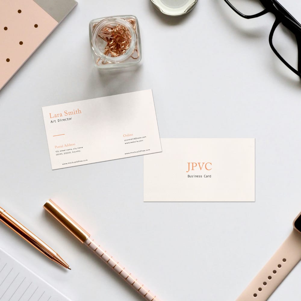 Free Pink Lifestyle Business Card Mockup PSD