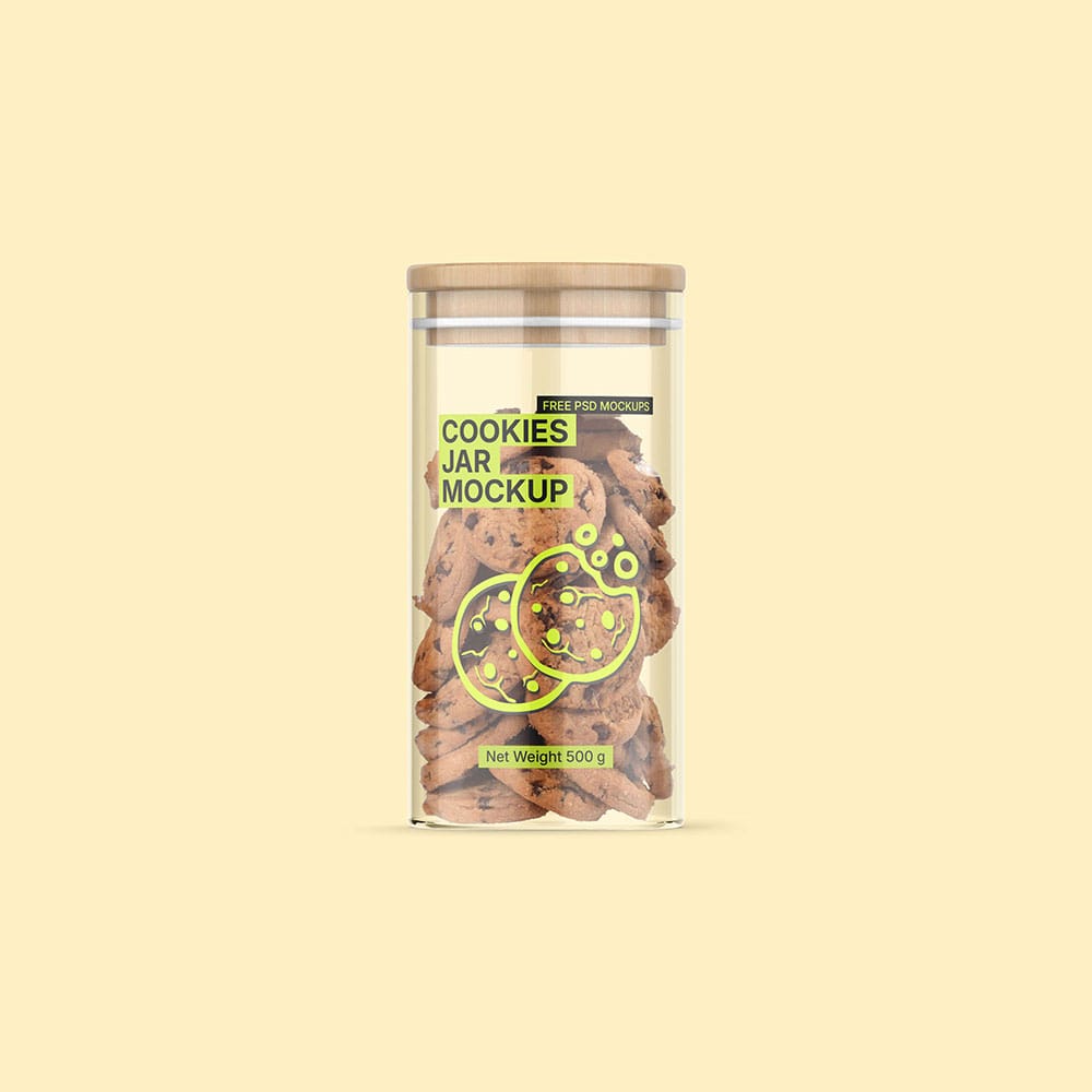 Free Plastic Cookie Jar Mockup PSD