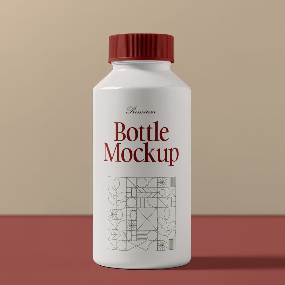 Free Plastic Cosmetics Bottle Mockup PSD