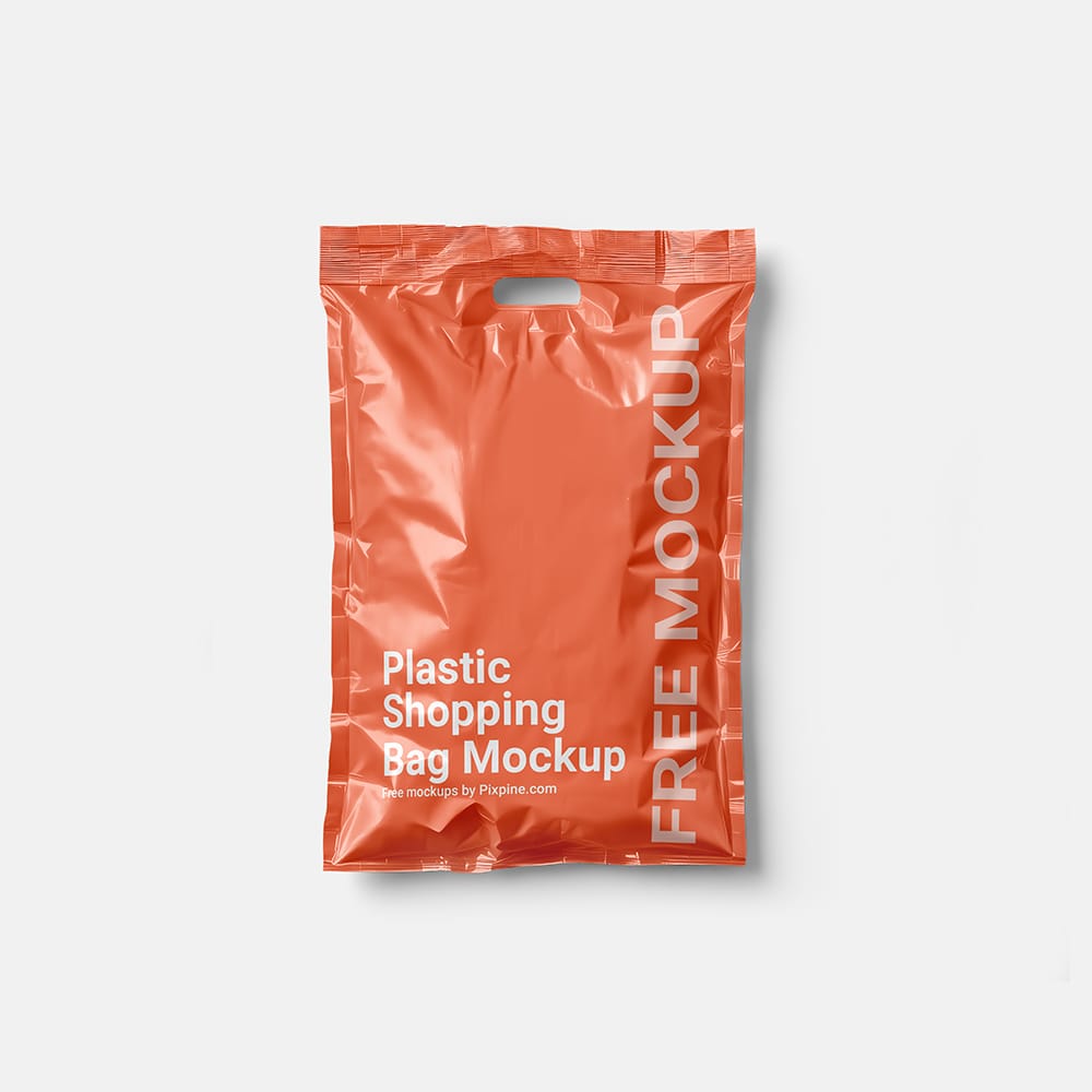 Free Plastic Shopping Bag Mockup PSD