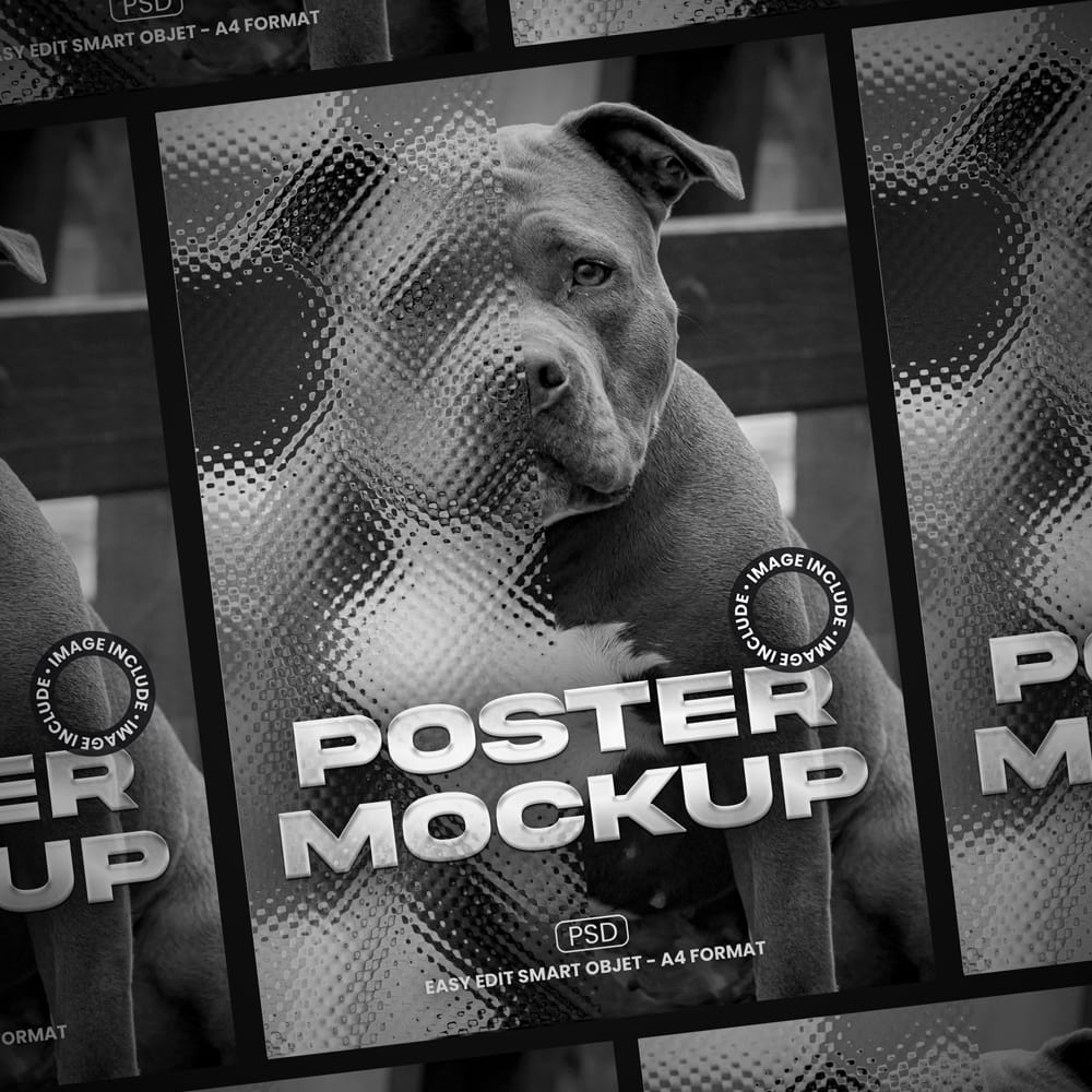 Free Poster Mockup for Animals PSD