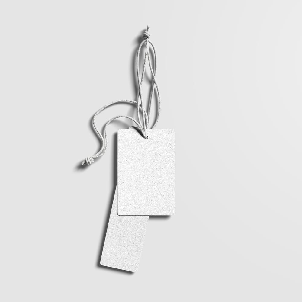 Free Realistic Clothing Tag Mockup PSD