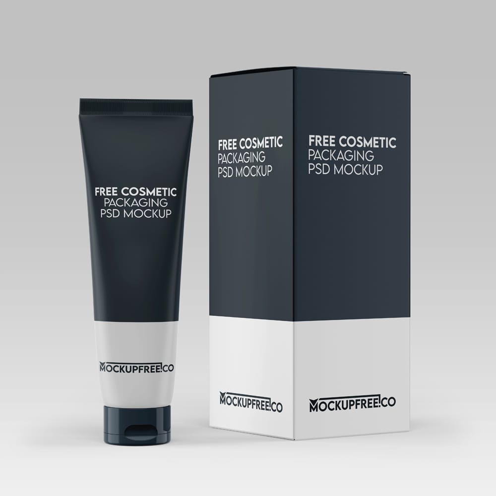 Free Realistic Cosmetic Packaging Mockup PSD