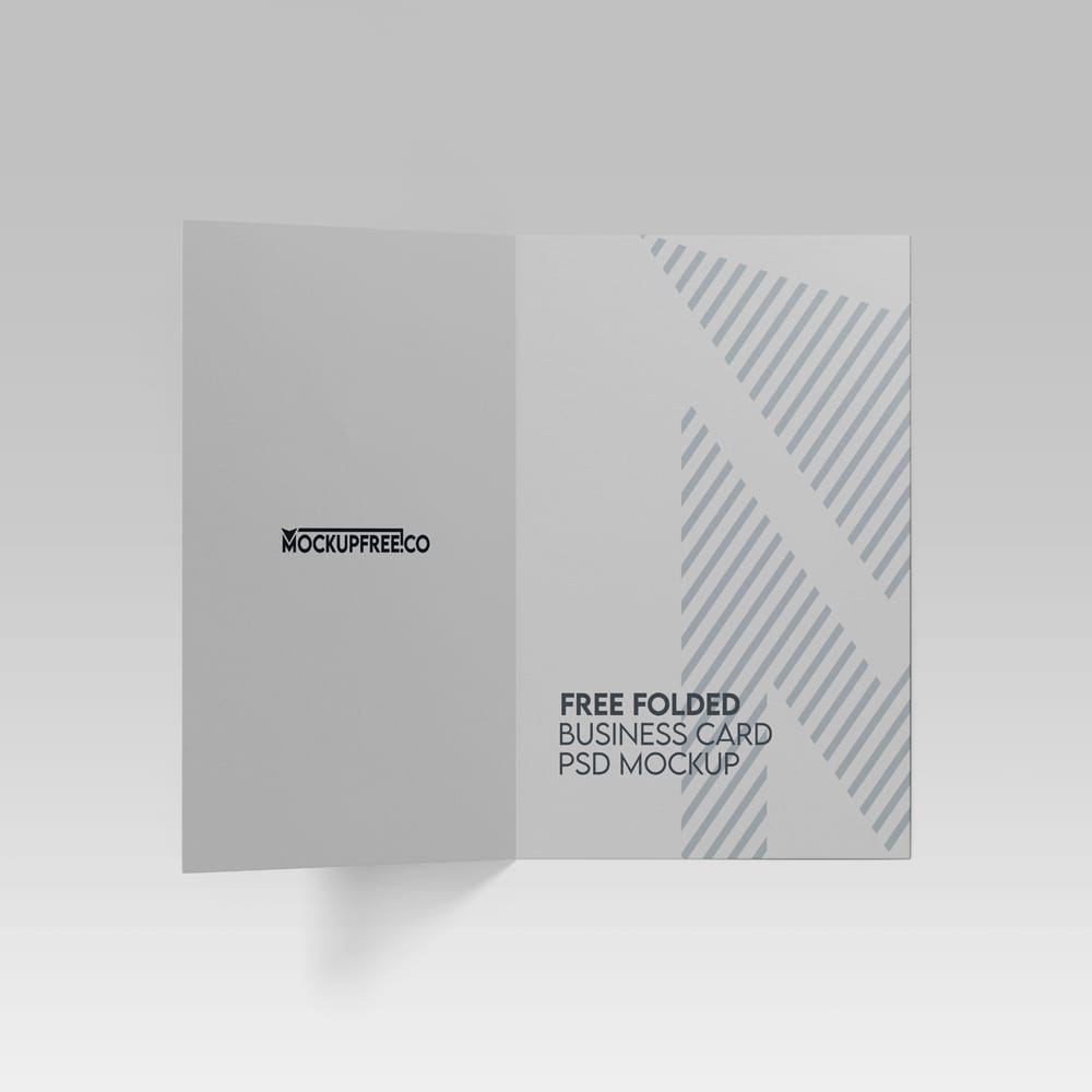 Free Realistic Folded Business Card Mockup PSD