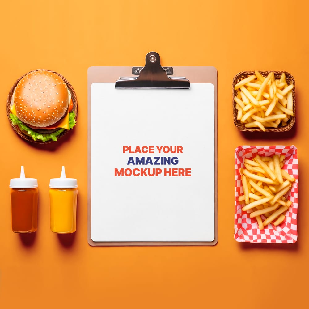 Free Realistic Menu Mockup PSD