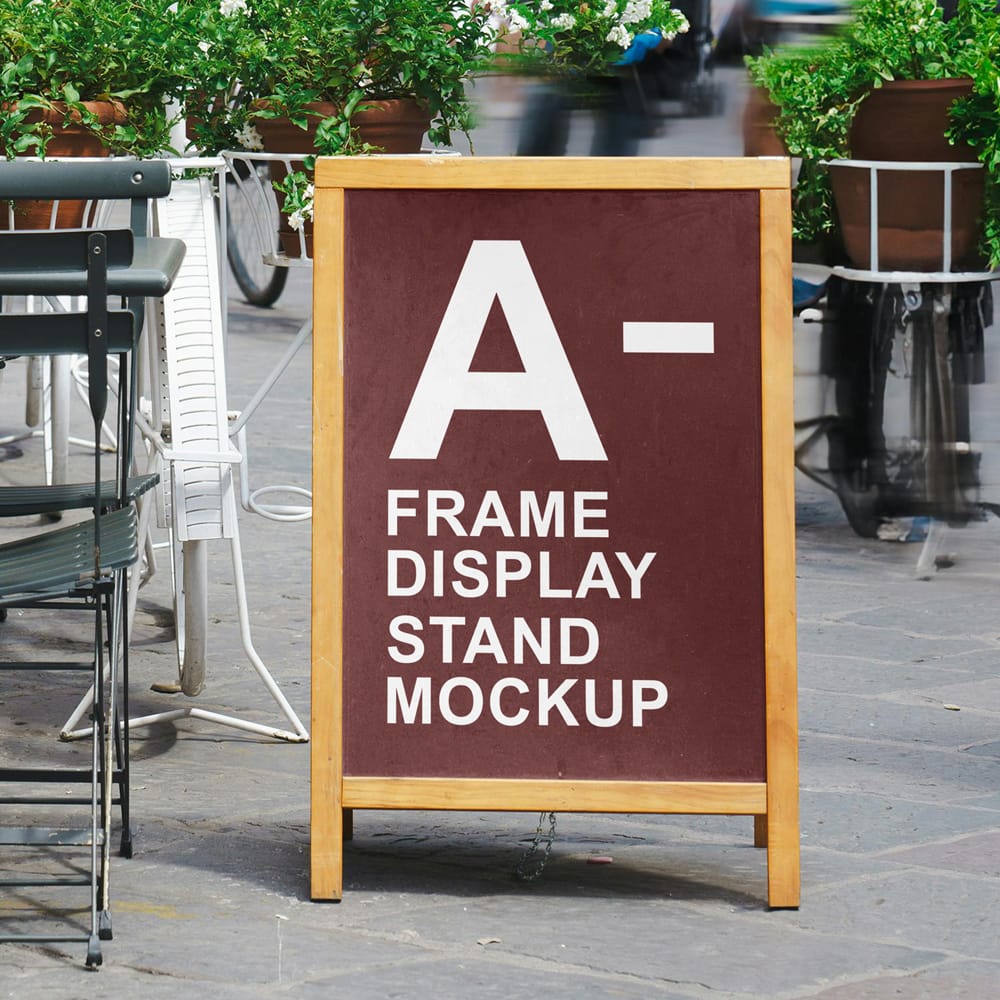 Free Sidewalk A-stand Mockup PSD