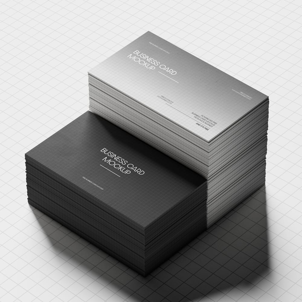 Free Stacked Business Card Mockup PSD