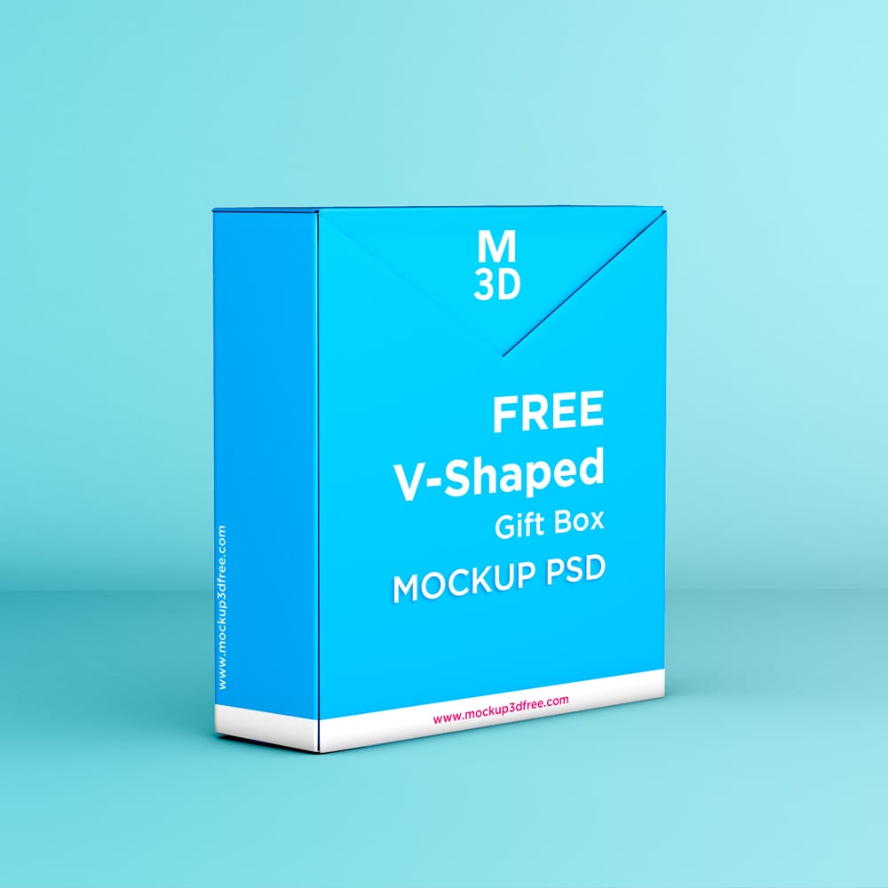 Free V Shaped Box Packaging Mockup PSD