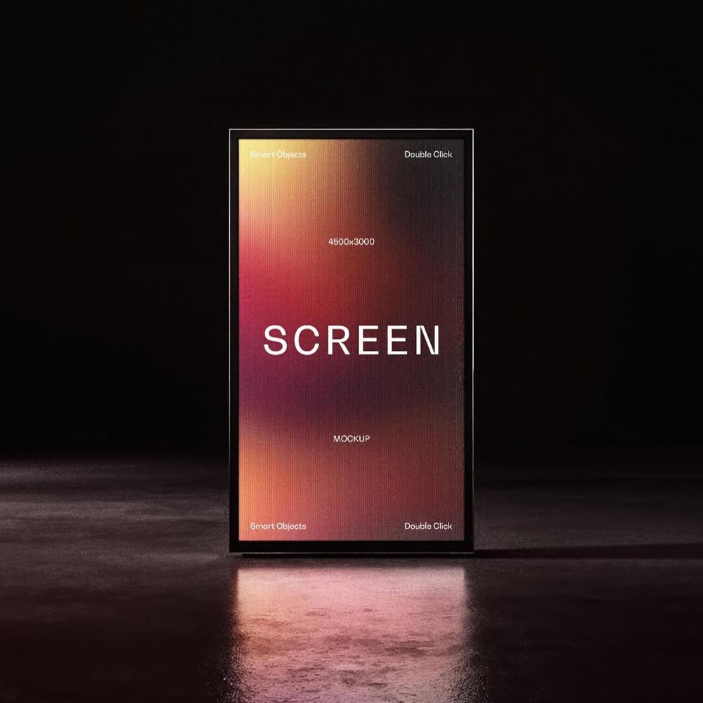 Free Vertical LED Screen Mockup PSD