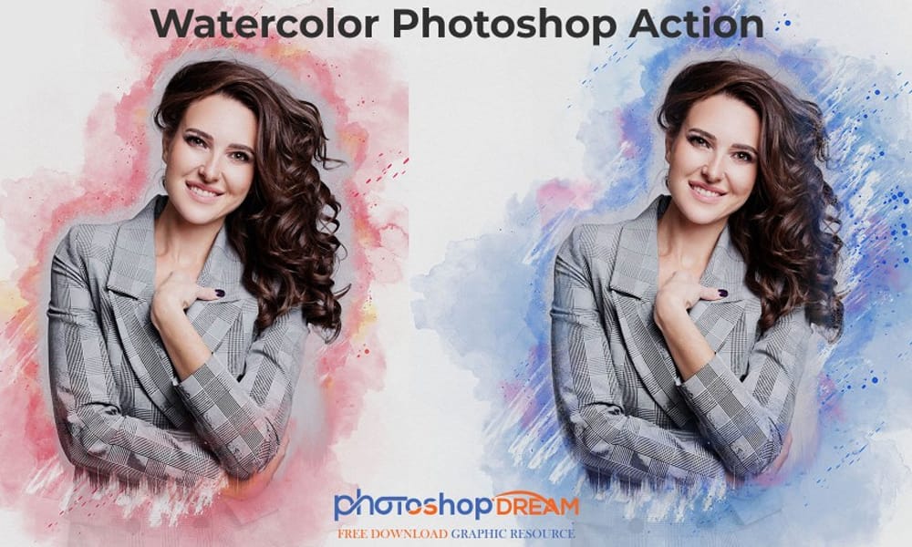 Free Watercolor Photoshop Action