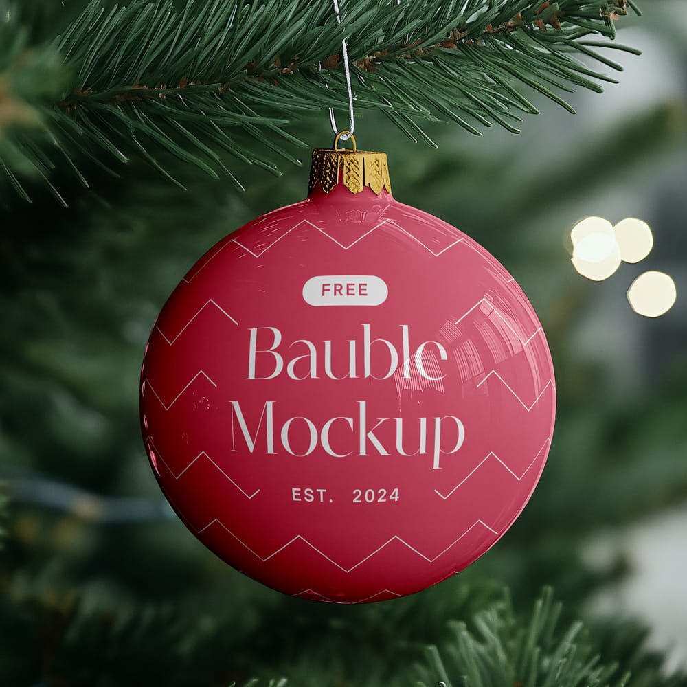 Free Xmas Bouble Mockups PSD