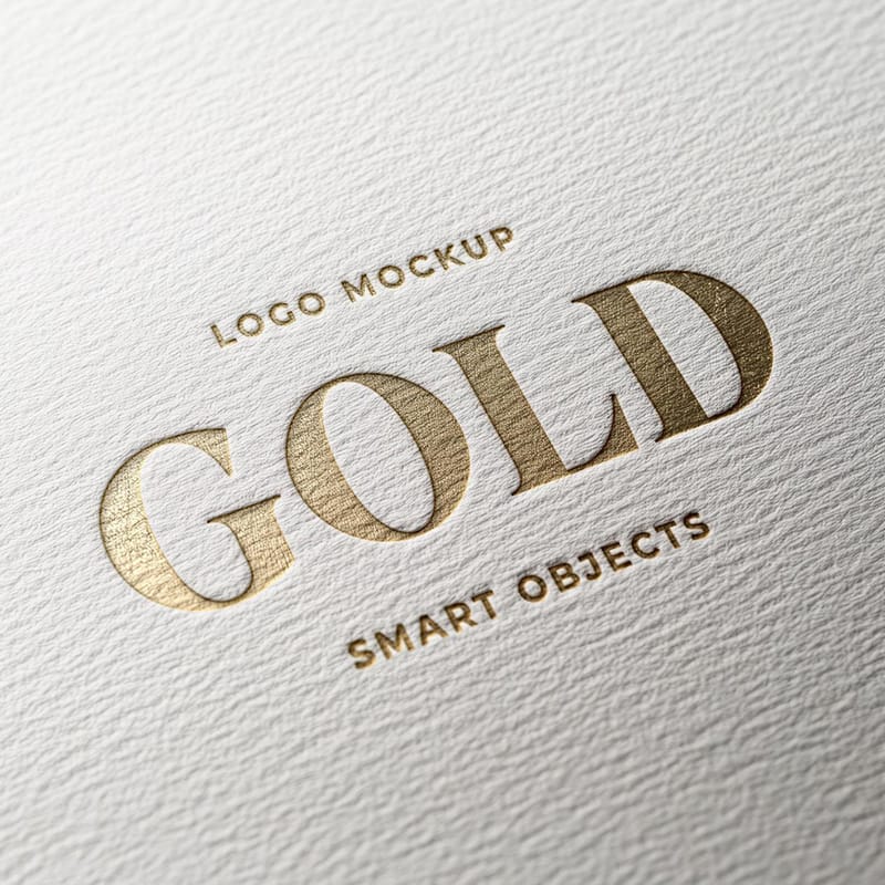 Gold Logo Mockup PSD