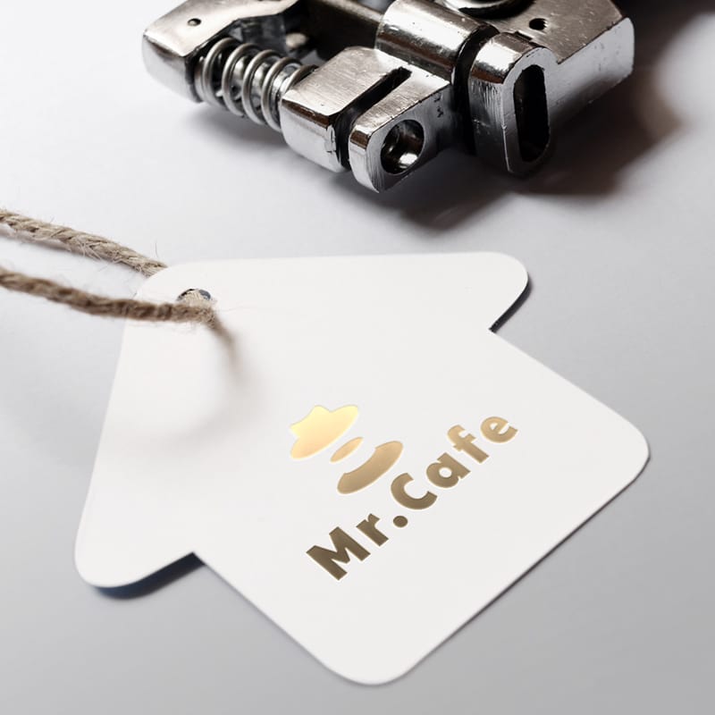 Golden Text Tag Mockup PSD