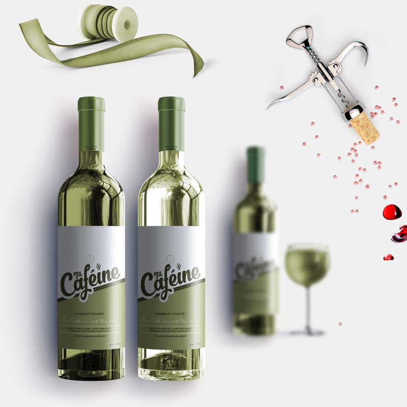 Grape Wine Bottle Mockup PSD