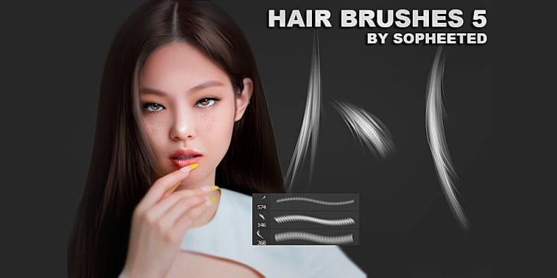 20+ Free Realistic Hair Brushes For Photoshop