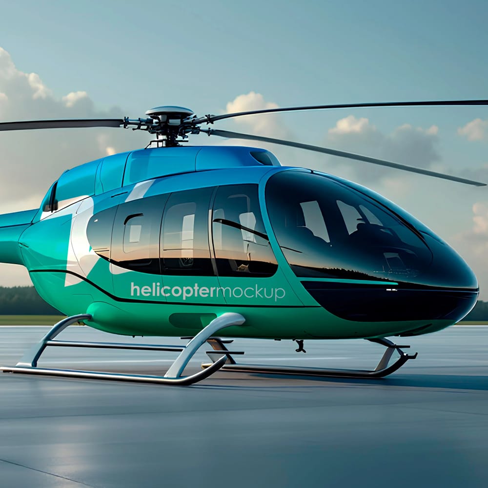 Helicopter Mockup Template PSD