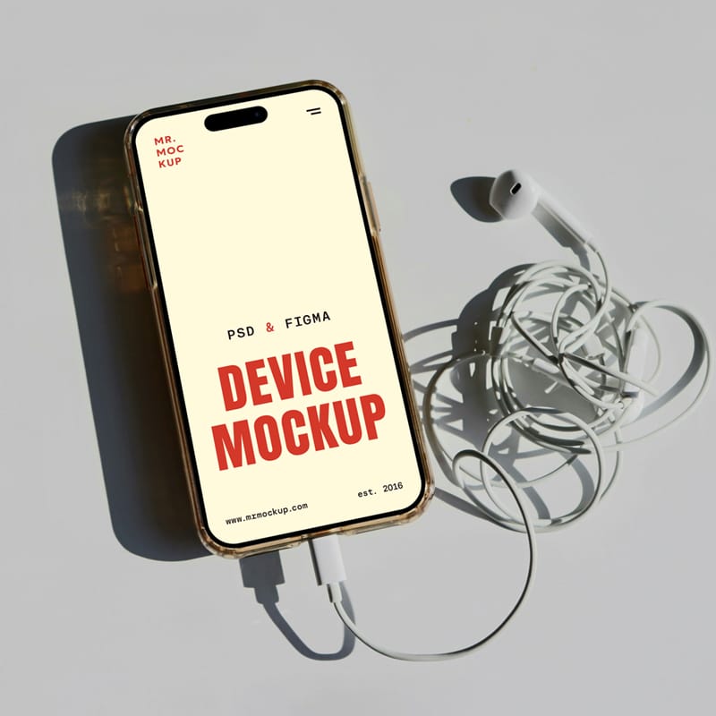 Laying iPhone 16 Pro Mockup PSD