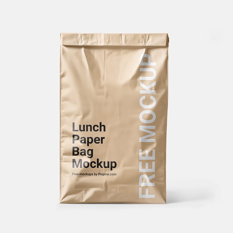 Lunch Paper Bag Mockup PSD