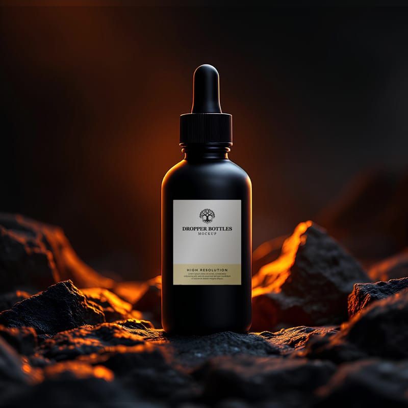 Luxury Dropper Bottles Mockup PSD