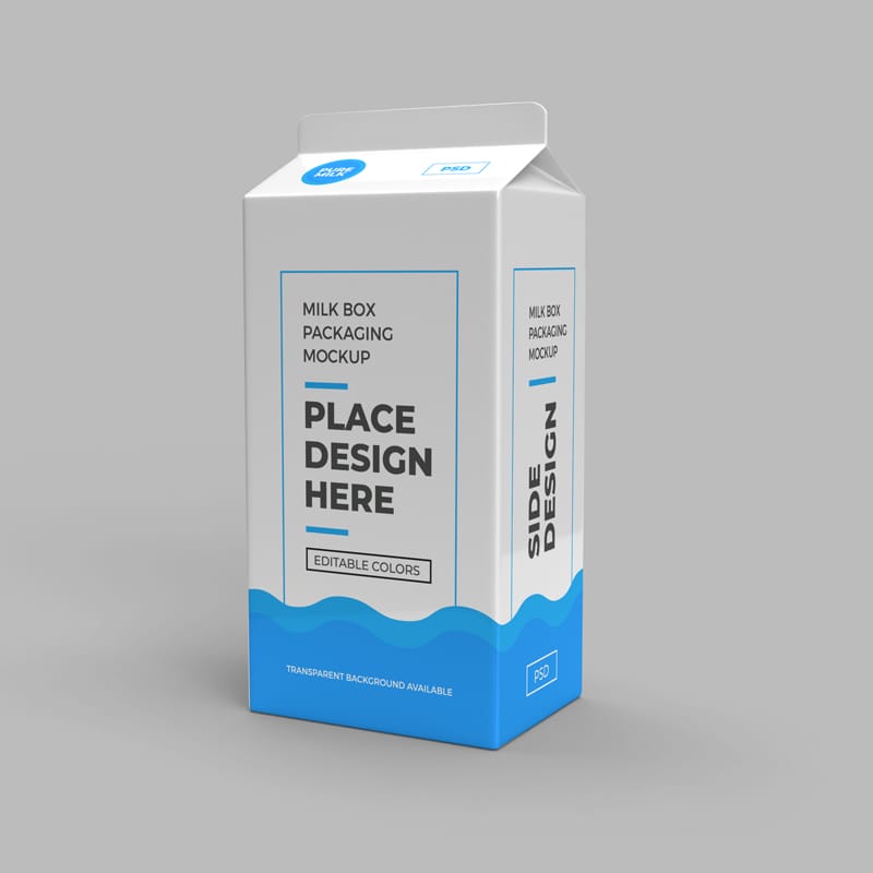 Milk Box Mockup Template PSD