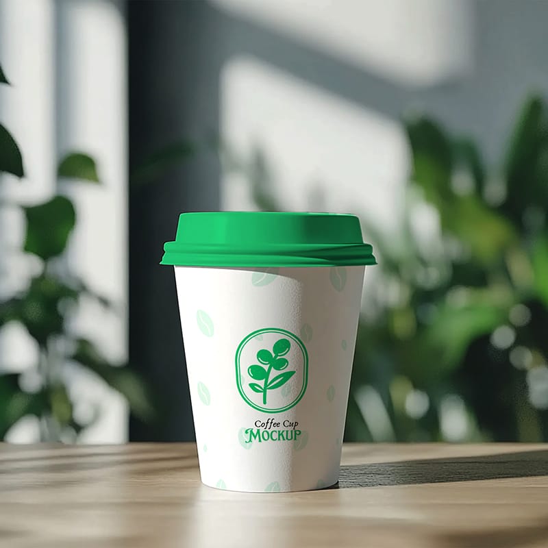 Organic Coffee Cup Mockup PSD