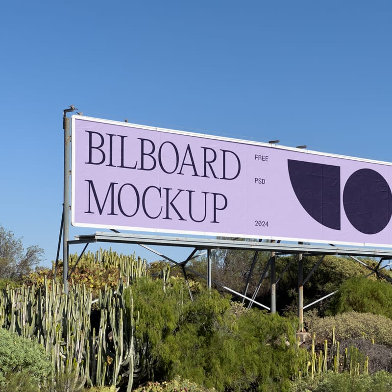 Outdoor Wide Billboard Mockup PSD
