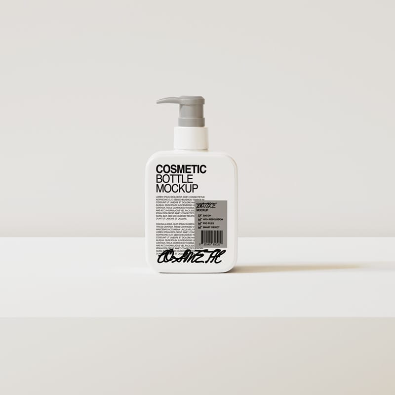 Photorealistic Cosmetic Bottle Mockup PSD