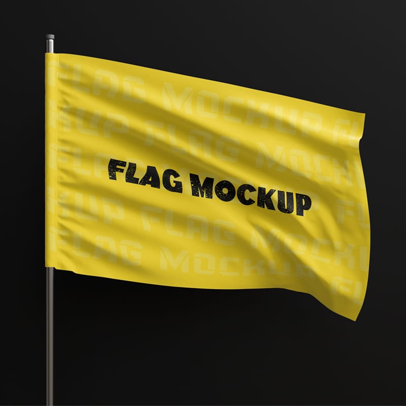 Photorealistic Flag Mockup PSD