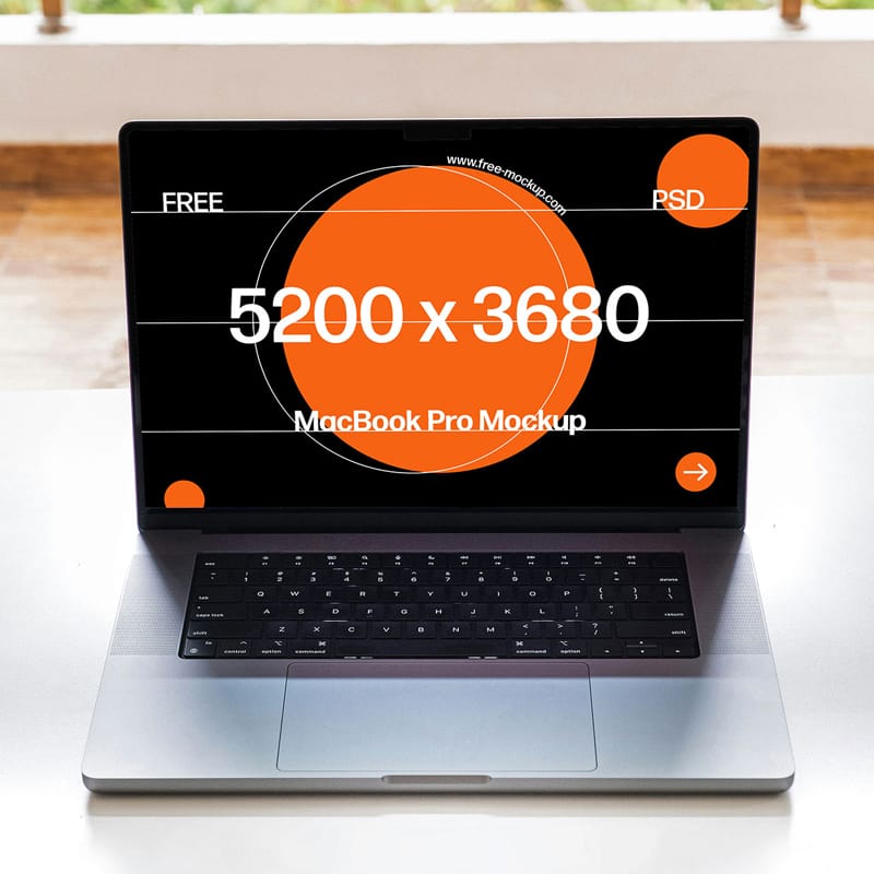 Photorealistic MacBook Pro Mockup Design PSD