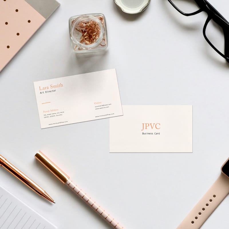 Pink Lifestyle Business Card Mockup PSD