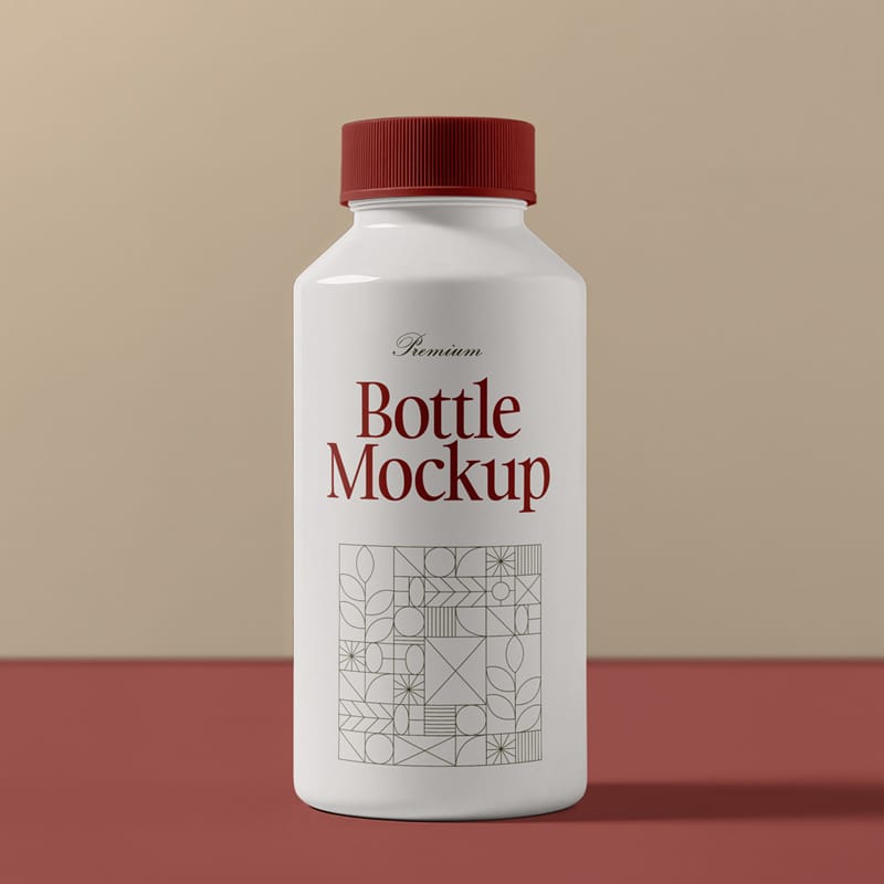 Plastic Cosmetics Bottle Mockup PSD
