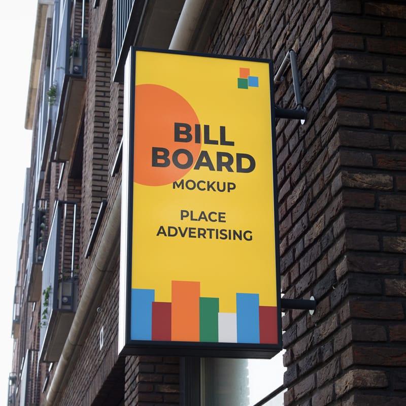 Portrait Signboard Billboard Mockup