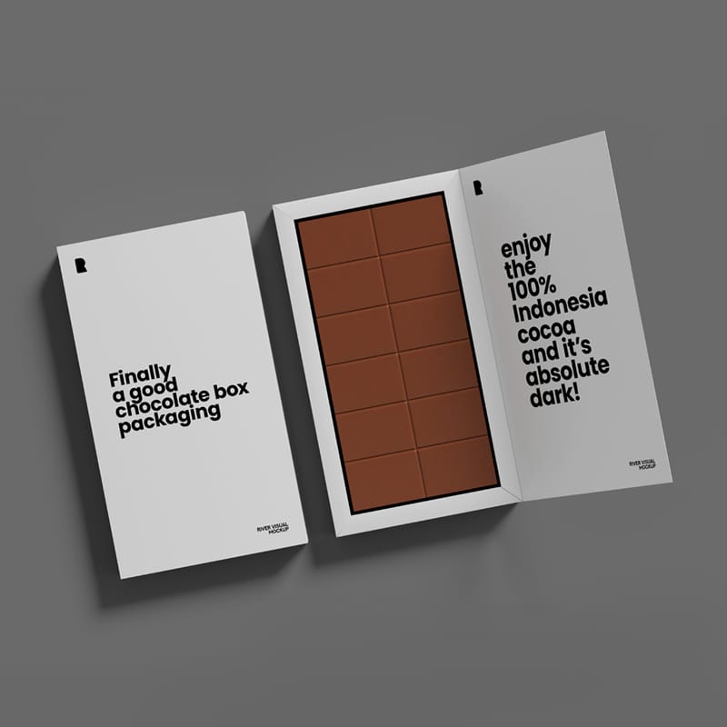 Premium Chocolate Box Packaging Mockup PSD
