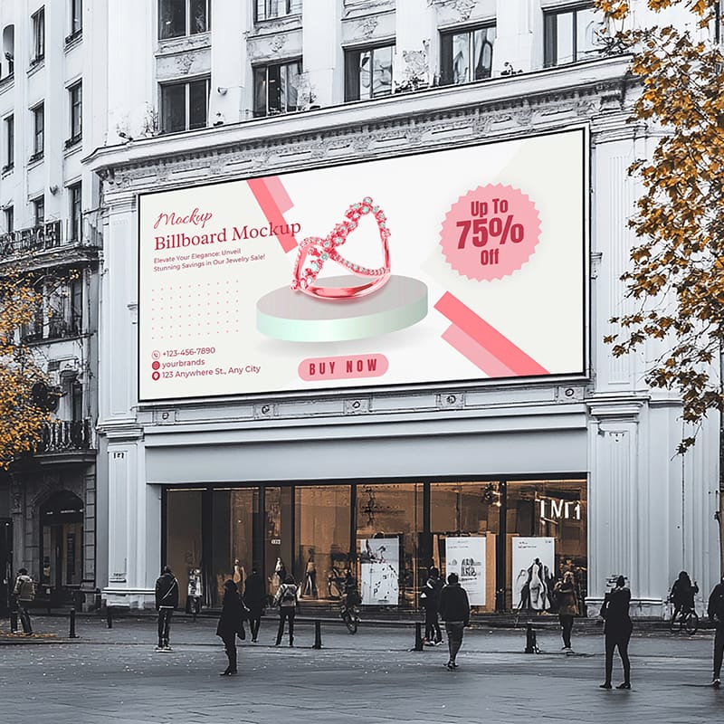 Product Advertising Billboard Mockup PSD