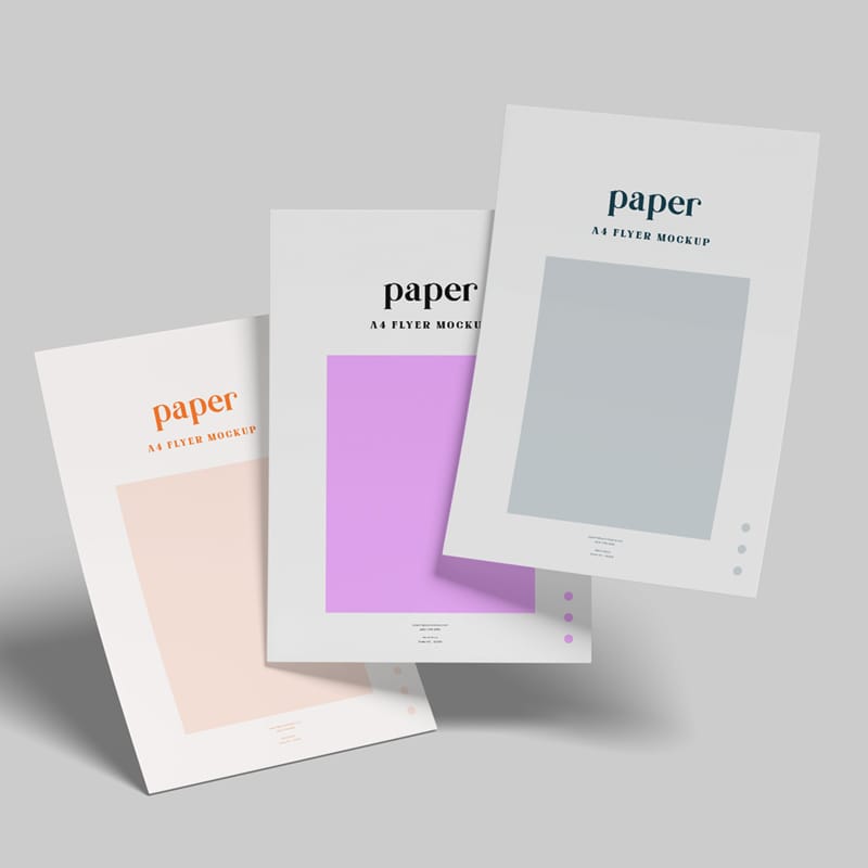 Realistic A4 Flyer Mockup PSD