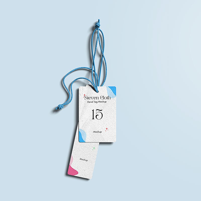 Realistic Clothing Tag Mockup PSD