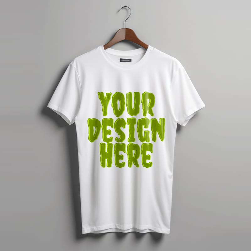 Realistic Hanging T-shirt Mockup Template PSD