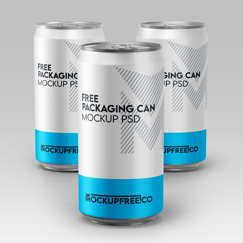Realistic Packaging Can Mockup