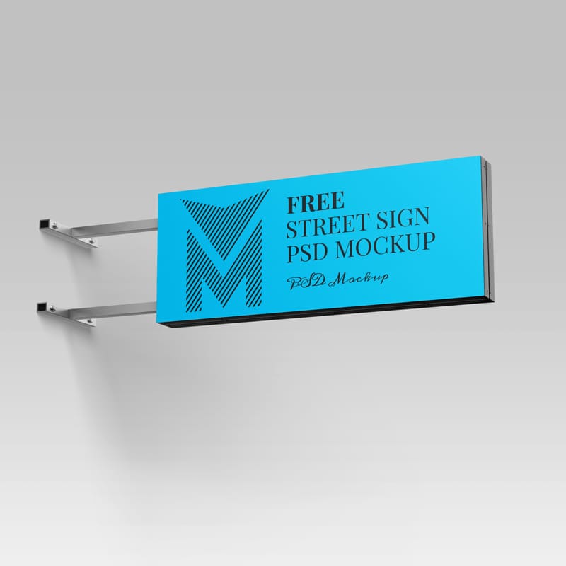Realistic Street Sign Mockup PSD