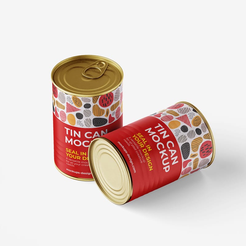 Realistic Tin Can Mockup PSD