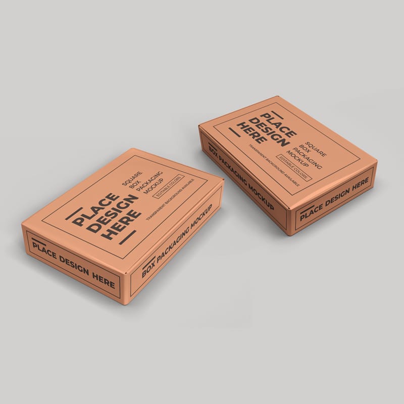 Rectangular Box Packaging Mockup Template PSD