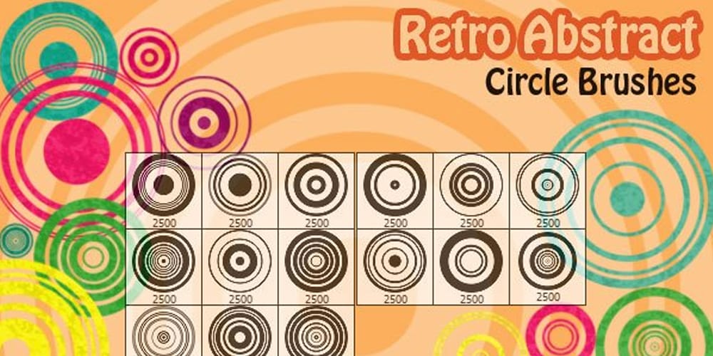 Retro Abstract Circles Photoshop Brushes