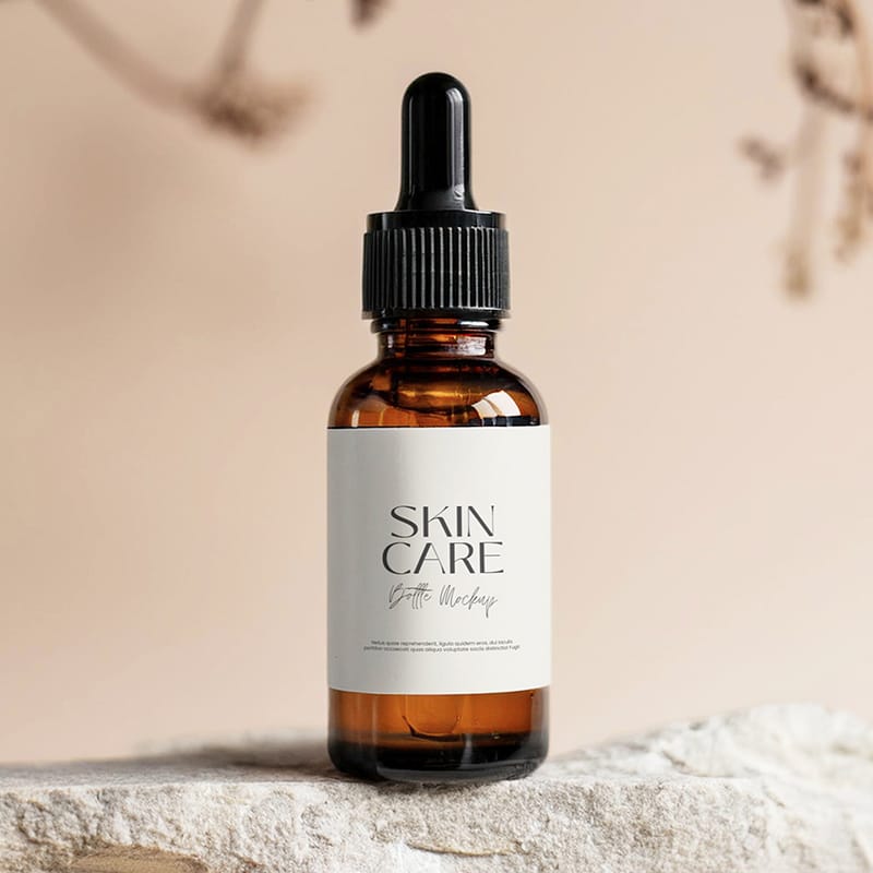 Skin Care Dropper Bottle Mockup PSD