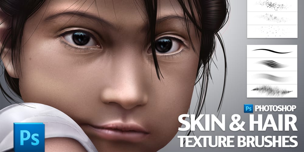 Skin and Hair Texture Brushes