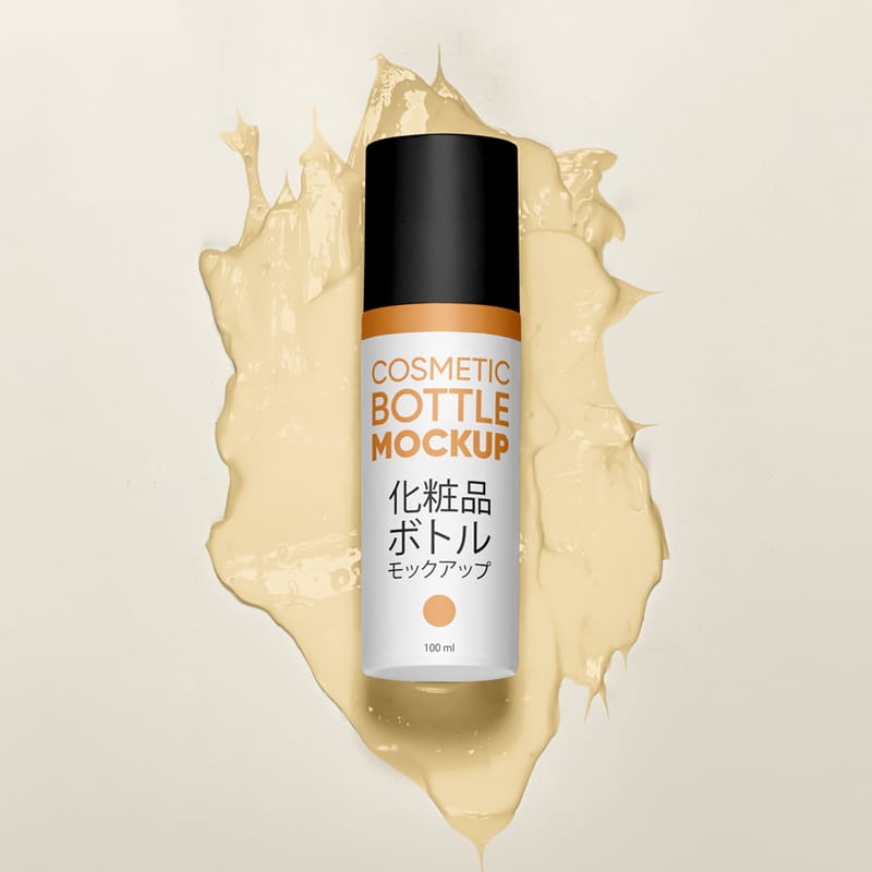 Small Cosmetic Bottle Mockup PSD