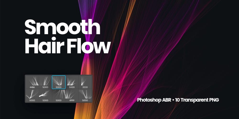 Smooth Hair Flow Photoshop Brushes