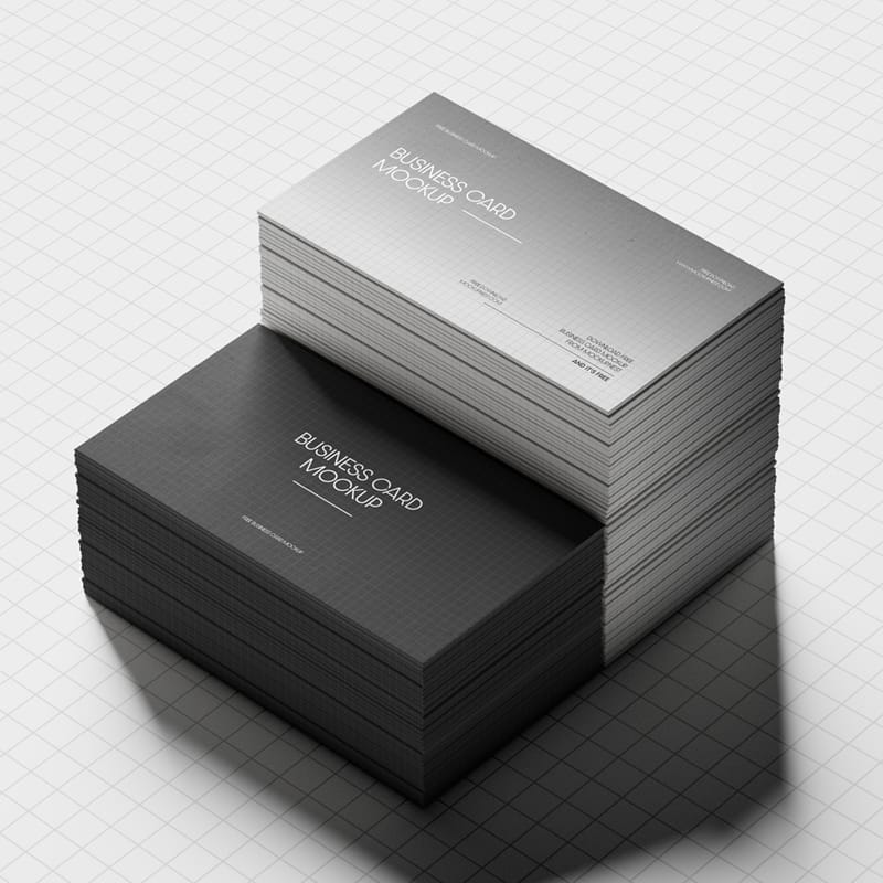 Stacked Business Card Mockup PSD