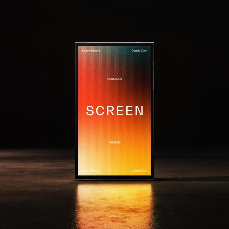 Vertical LED Screen Mockup PSD