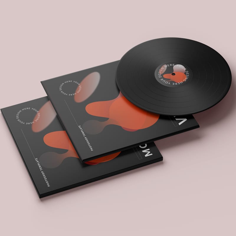 Vinyl Album Cover Mockup PSD
