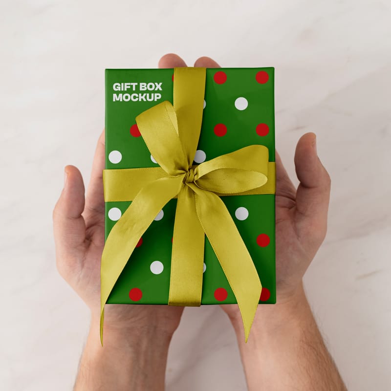 Xmas Gift Box Mockups PSD